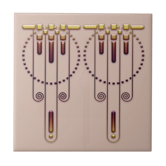 Art Deco "Shades of" Tile Fliese (Vorderseite)