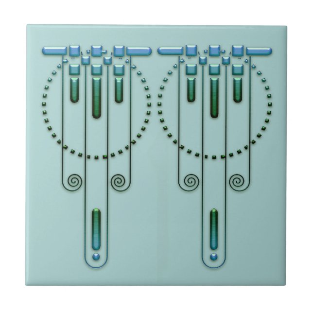 Art Deco "Shades of" Tile. Fliese (Vorderseite)