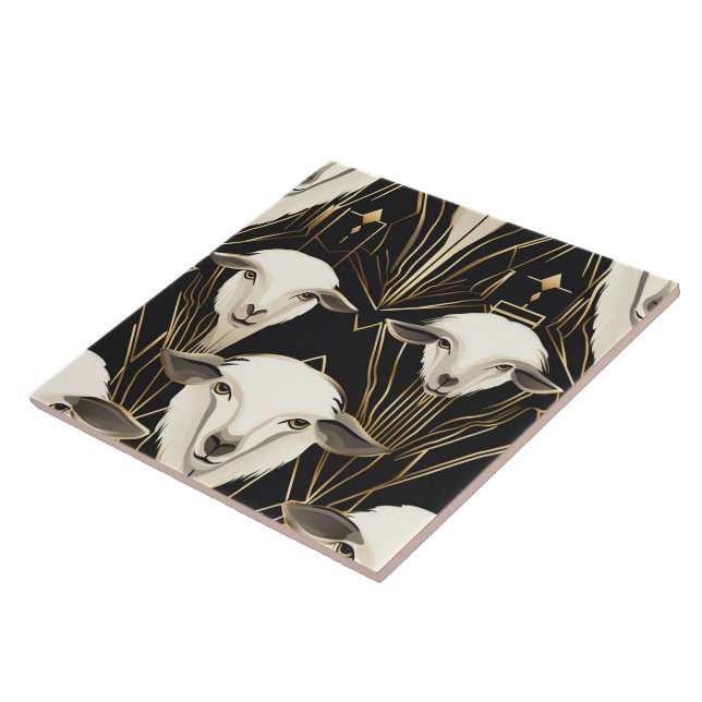 Art Deco Sheep No1 Fliese (Seite)