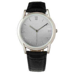Art Deco Silber Satin Streifen Armbanduhr
