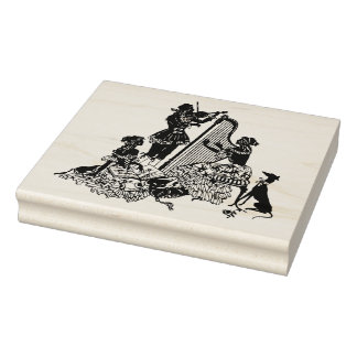 Art Deco Silhouette Briefmarke - Musiker Gummistempel