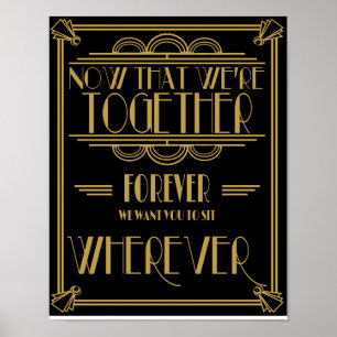 Art-Deco-Sitzplan Platz, wo auch immer Poster