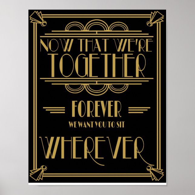 Art-Deco-Sitzplan Platz, wo auch immer Poster (Vorne)