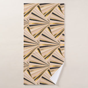 Art-Déco-Skala: Geometrischer Goldener Glamour Badehandtuch