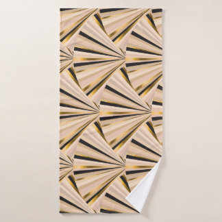 Art-Déco-Skala: Geometrischer Goldener Glamour Badehandtuch