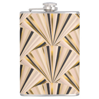 Art-Déco-Skala: Geometrischer Goldener Glamour Flachmann