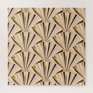 Art-Déco-Skala: Geometrischer Goldener Glamour Puzzle