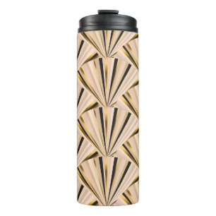 Art-Déco-Skala: Geometrischer Goldener Glamour Thermosbecher