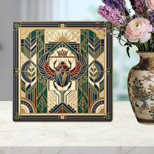 Art Deco Skarabäus ägyptisches Sonnendesign Fliese