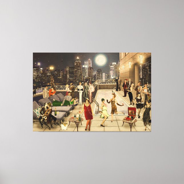 Art Déco Skyline Leinwanddruck (Vorderseite)