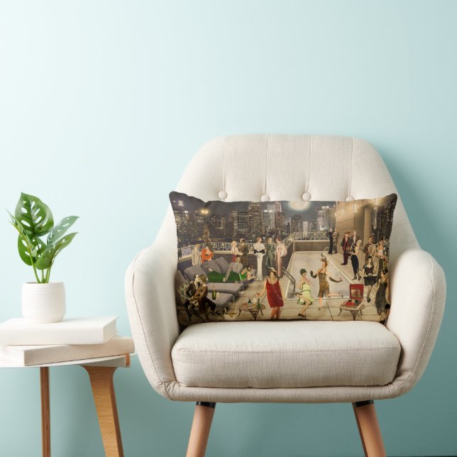 Art Déco Skyline Lendenkissen (Stuhl )