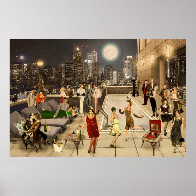 Art Déco Skyline Poster (Vorne)