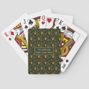 Art Deco Smaragdgrün Gold Individuelle Familie Spi Spielkarten
