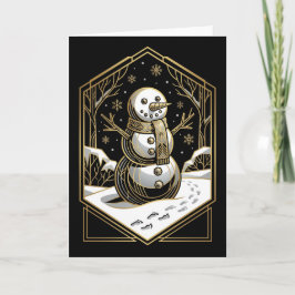 Art Deco Snowman Christmas Card Feiertagskarte