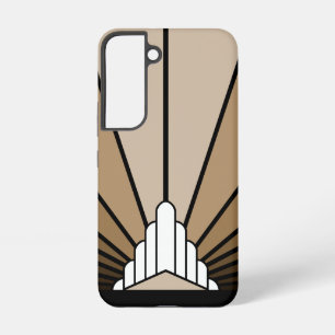 Art Deco Sonne in Beige Samsung Galaxy Hülle