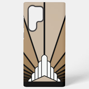Art Deco Sonne in Beige Samsung Galaxy Hülle