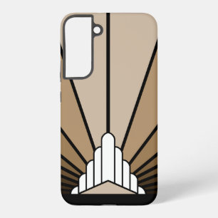 Art Deco Sonne in Beige Samsung Galaxy Hülle