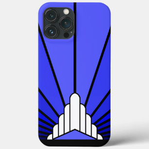 Art Deco Sonne in Blau Case-Mate iPhone Hülle