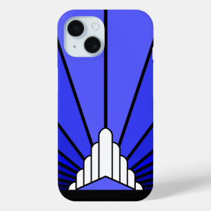 Art Deco Sonne in Blau Case-Mate iPhone Hülle