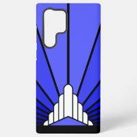 Art Deco Sonne in Blau