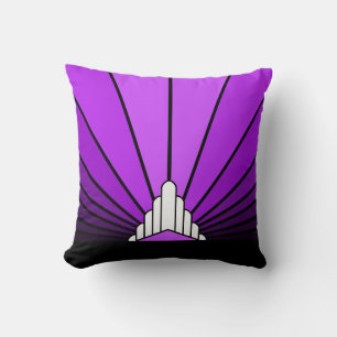 Art Deco Sonne in lila Wurfkissen Kissen