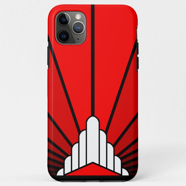 Art Deco Sonne in Rot Case-Mate iPhone Hülle (Rückseite)