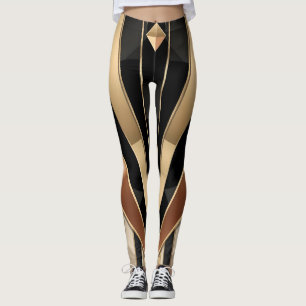 Art Deco Sonnenstrahl Geometrisches Luxusdesign Leggings