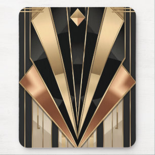 Art Deco Sonnenstrahl Geometrisches Luxusdesign Mousepad