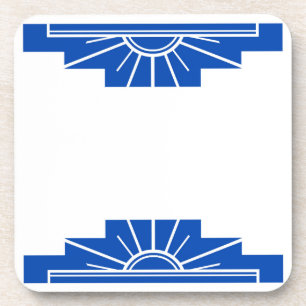 Art Deco Sonnenstrahl in Tiefblau Getränkeuntersetzer