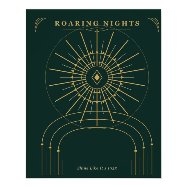 Art Deco Sonnenstrahl Poster (Vorderseite)