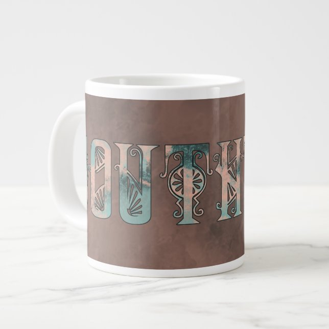 Art Deco Southpaw Große Tasse (Vorderseite Links)
