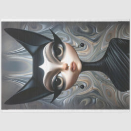 Art Deco Sphinx Ausgeklügeltes Cat Decoupage Seidenpapier