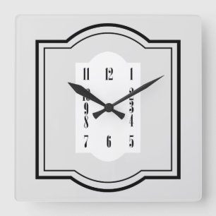 Art Deco Square Quadratische Wanduhr