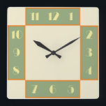 Art Deco Square Uhr<br><div class="desc">Art Deko Uhr mit Vintagem Deko Schriftart, Design und Farben. Das stilisierte, geometrische, moderne Erscheinungsbild der 1920er und 1930er Deko wurde reproduziert, um der Wand eine Touch Retro-Klasse hinzuzufügen.</div>