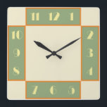 Art Deco Square Uhr<br><div class="desc">Art Deko Uhr mit Vintagem Deko Schriftart,  Design und Farben. Das stilisierte,  geometrische,  moderne Erscheinungsbild der 1920er und 1930er Deko wurde reproduziert,  um der Wand eine Touch Retro-Klasse hinzuzufügen.</div>