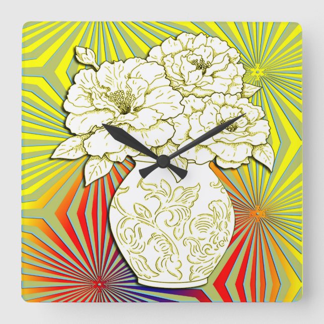 Art Deco Square Uhr der 1920er Jahre (Vorderseite)