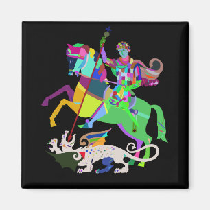 Art Deco St George the Dragon Slayer Magnet