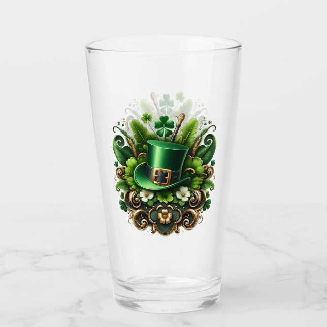 Art Deco St Patricks Day Glas (Vorderseite)
