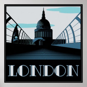 Art Deco St Pauls, London Poster