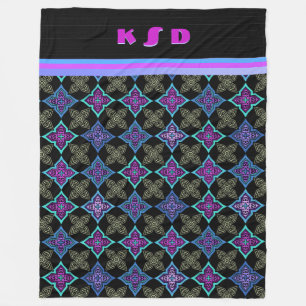 Art Deco Star Blume (Personalisiert) Fleecedecke
