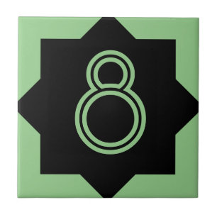Art Deco Star Number Tile Fliese