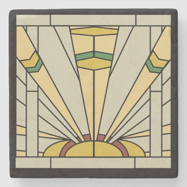 Art Deco Steinuntersetzer (Vorderseite)