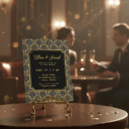 Art Deco Stickerei-Hochzeitseinladung Einladung
