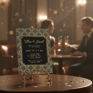 Art Deco Stickerei-Hochzeitseinladung Einladung