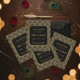 Art Deco Stickerei-Style Hochzeitseinladung zum Vo Einladung