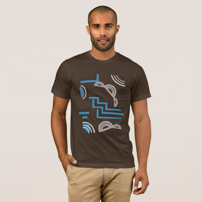 Art-Déco-Stil Abstraktes Design T-Shirt (Vorne ganz)