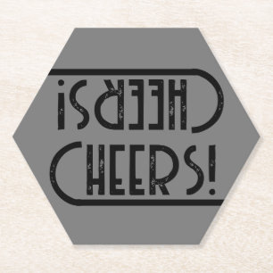 Art Deco Stil CHEERS Typ   Papier Untersetzer