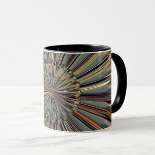 Art Deco Stil Gold Fächerschale metallischer Look Tasse
