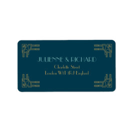 Art-Deco-Stil Hochzeit Einladung Adressaufkleber