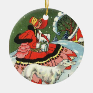 Art Deco Stil Mädchen Weihnachten Kunst Ornament